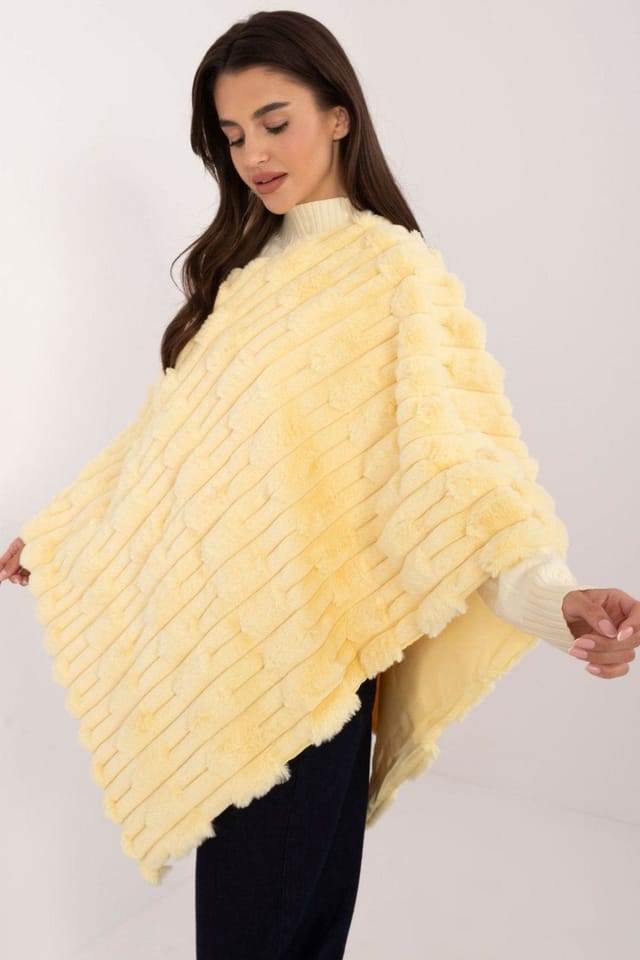 Love Lace Love Lace Women's Everyday Textured Polyester Lined Poncho Style 200534 in Yellow - 2