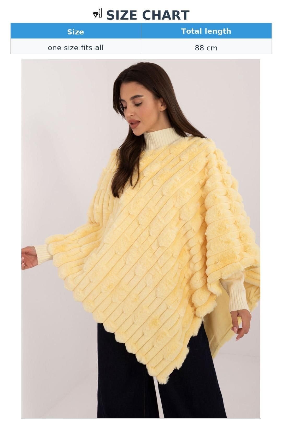 Love Lace Love Lace Women's Everyday Textured Polyester Lined Poncho Style 200534 in Yellow - 4