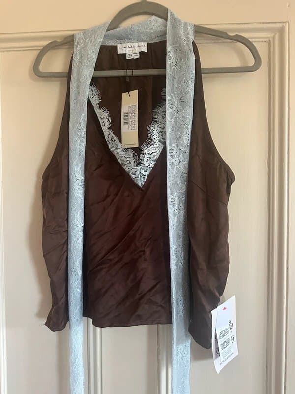 Never Fully Dressed Never Fully Dressed chocolate & blue lace top size 16