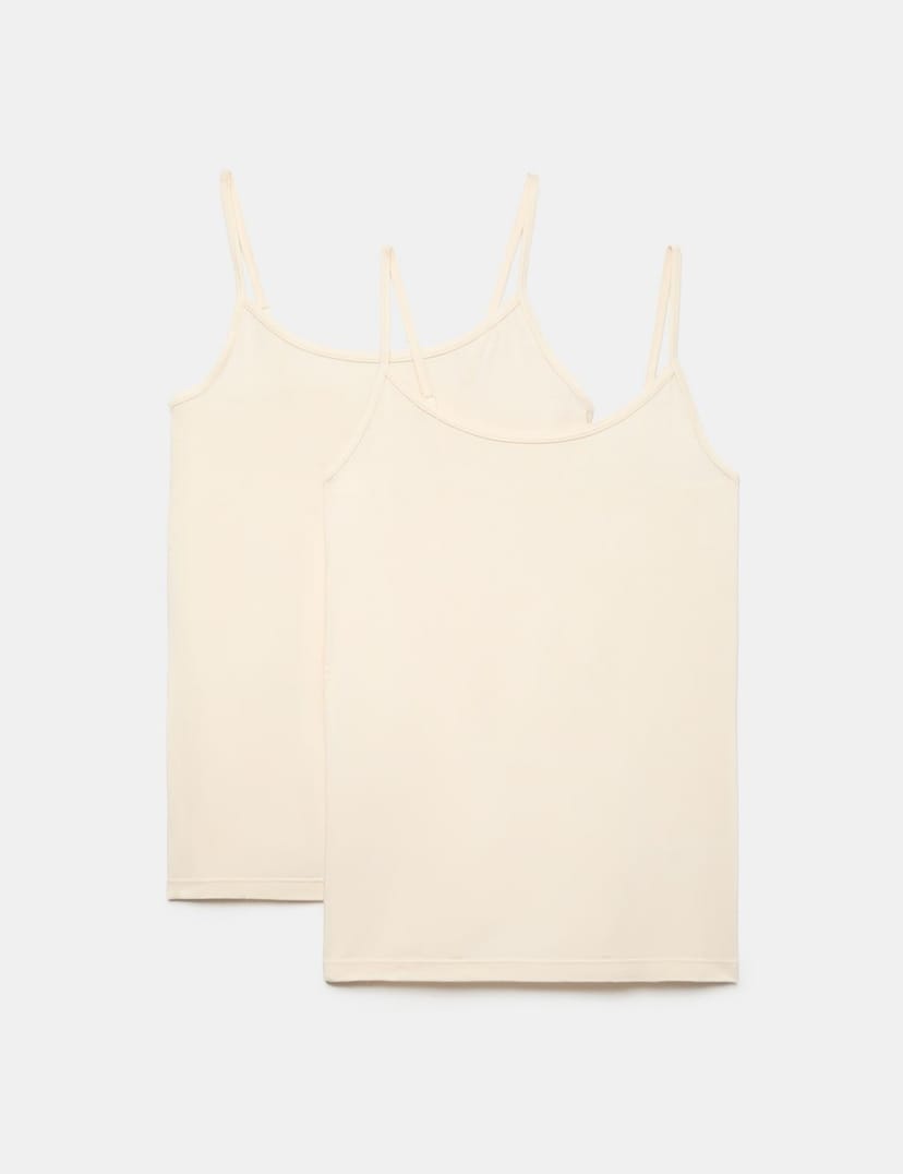 Marks & Spencer M&S 2 Pack Heatgen™ Thermal Strappy Vests Light Cream - 1