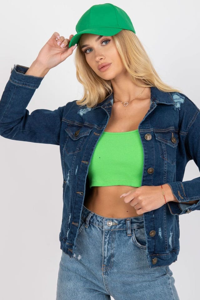 Love Lace Love Lace Women's On Trend Denim Jacket with Pocket Styling in Blue - 3