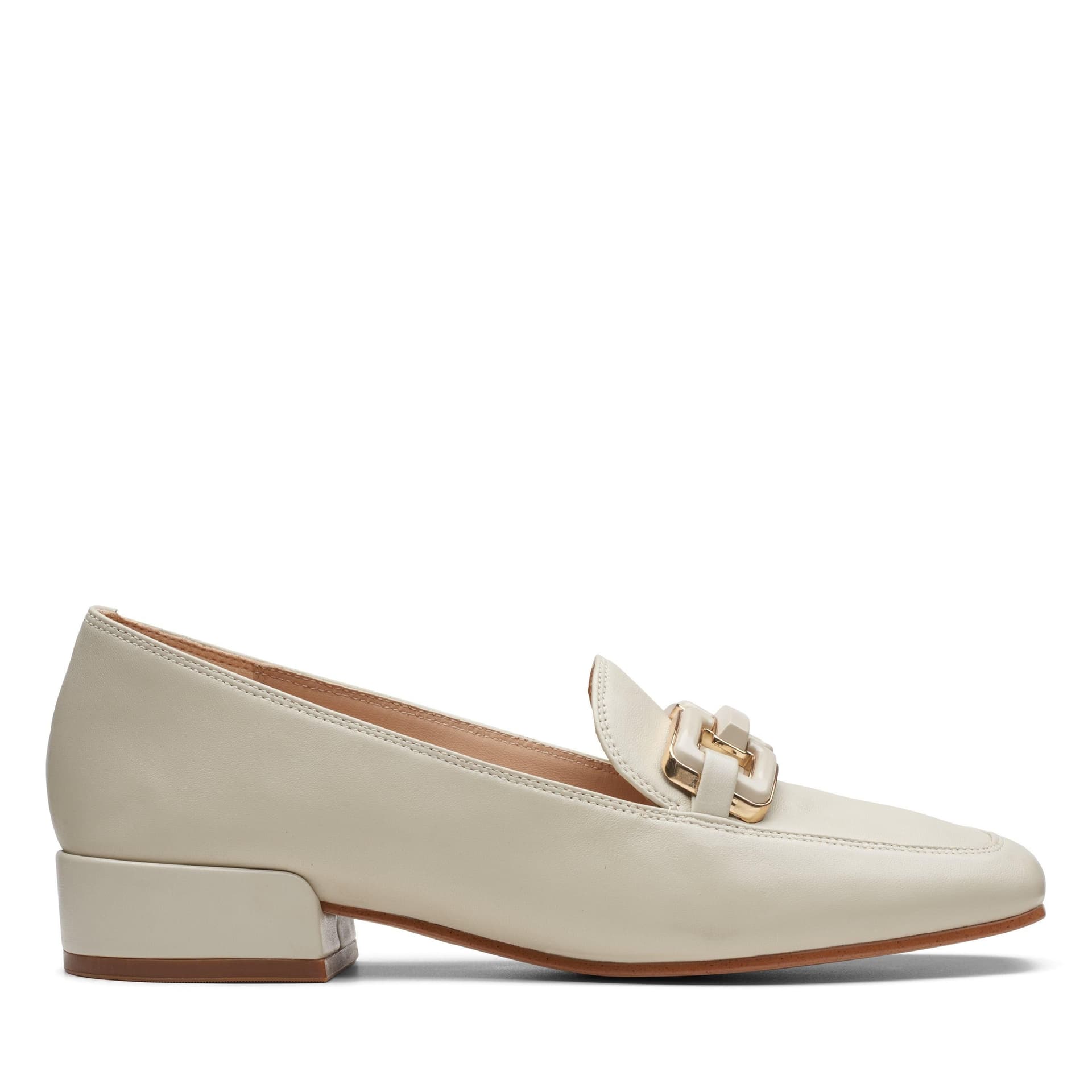 Clarks Clarks Women's Seren30 Easy Ivory Leather Loafers, Slip Ons in White