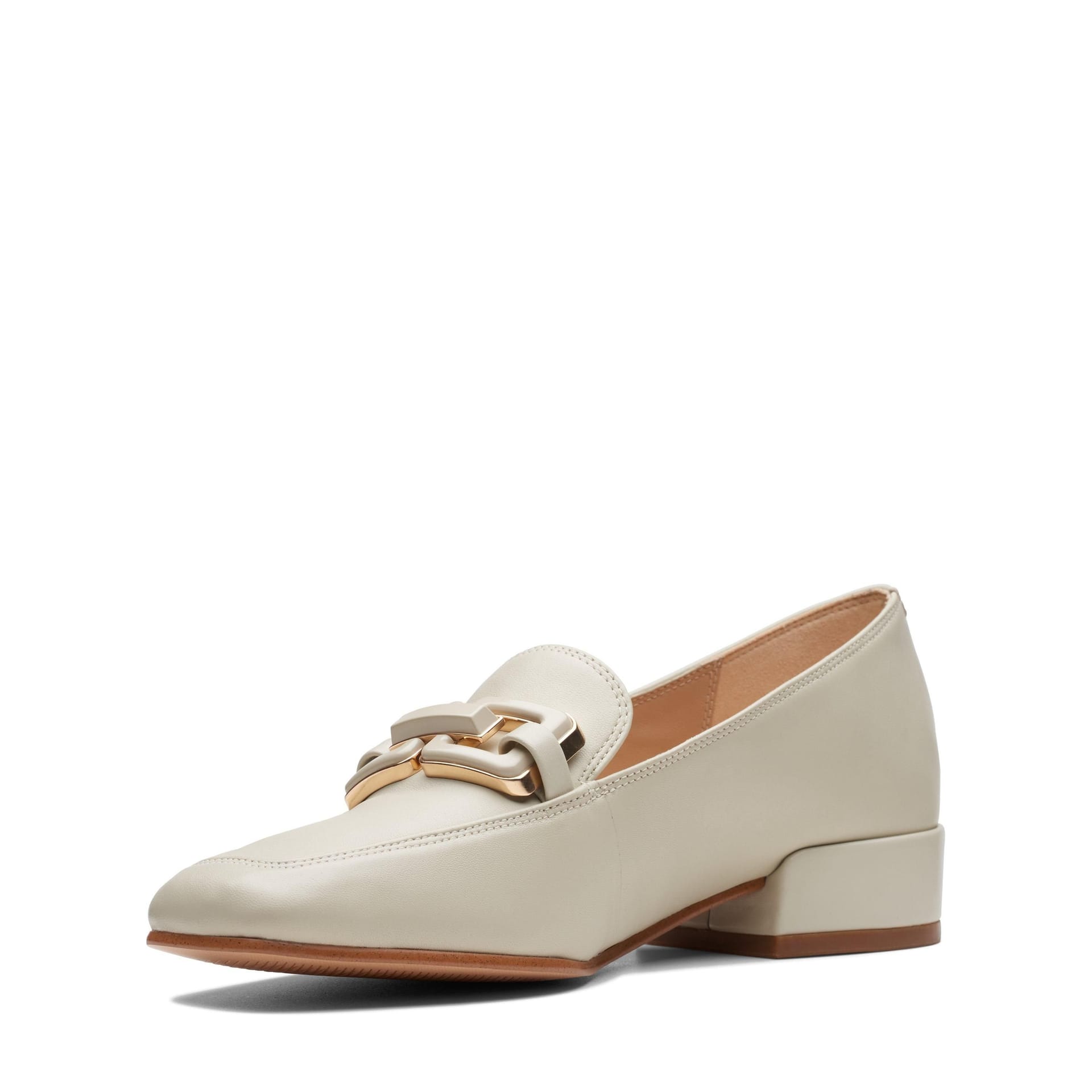 Clarks Clarks Women's Seren30 Easy Ivory Leather Loafers, Slip Ons in White - 4