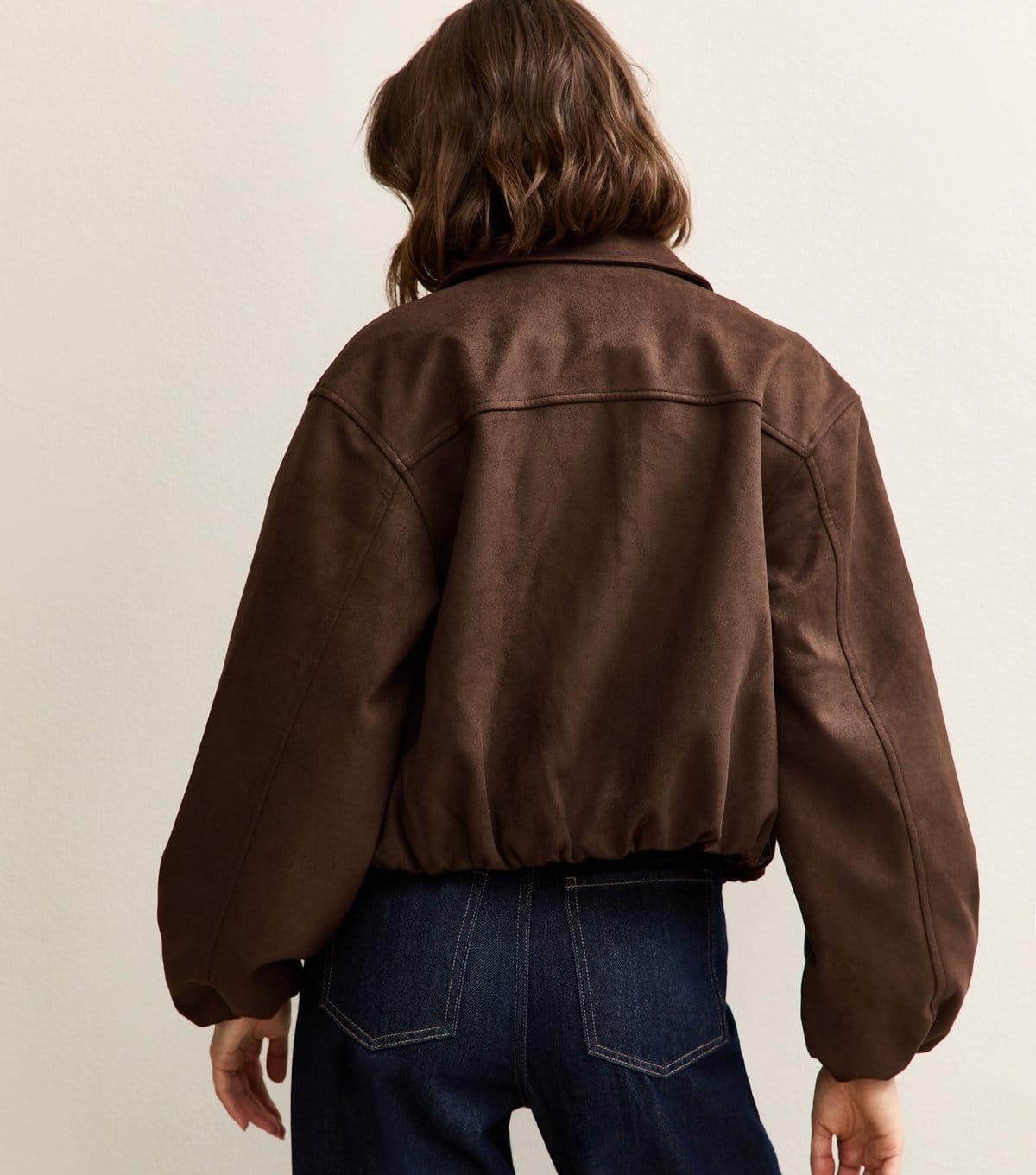 New Look Women's Brown Faux Suede Bubble Hem Jacket New Look - 4