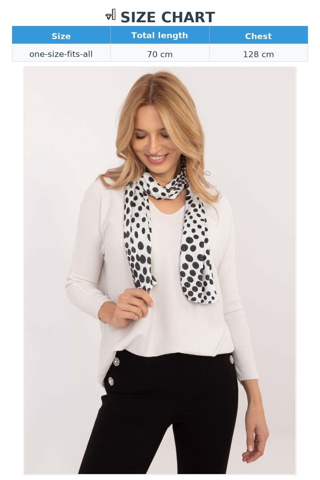 Love Lace Love Lace Women's Elegant Shimmer V Neck Sweater with Scarf in White - 4