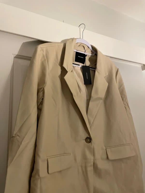 ASOS Vera Moda beige/cream faux leather blazer BNWT