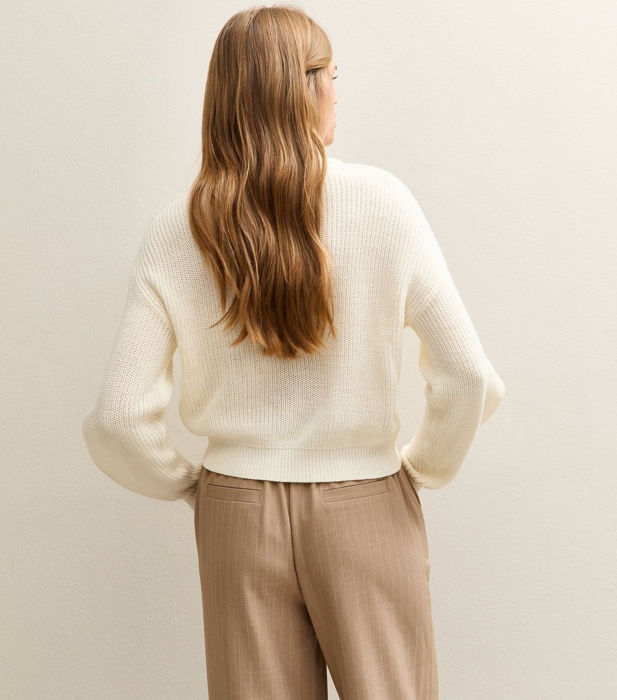 New Look Women's Cream Ribbed Crew Neck Knit Jumper New Look - 4