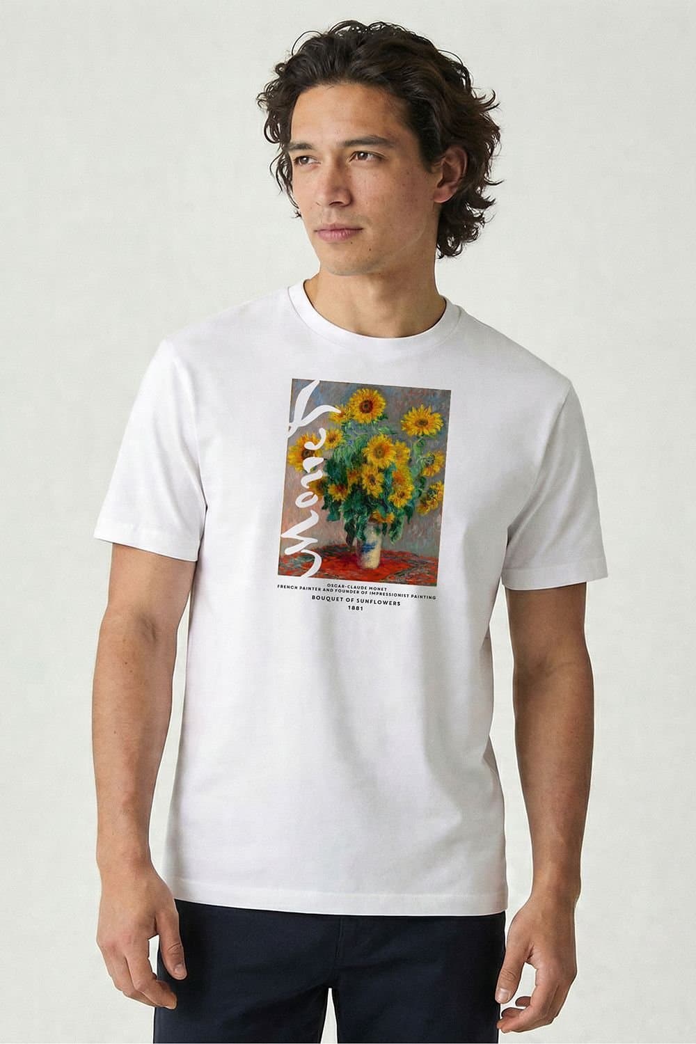 Musee DArt Musee D'Art Men's Monet - Flowers in Vase 1881 T-Shirt in White