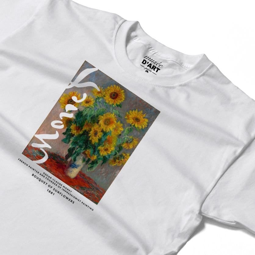 Musee DArt Musee D'Art Men's Monet - Flowers in Vase 1881 T-Shirt in White - 4