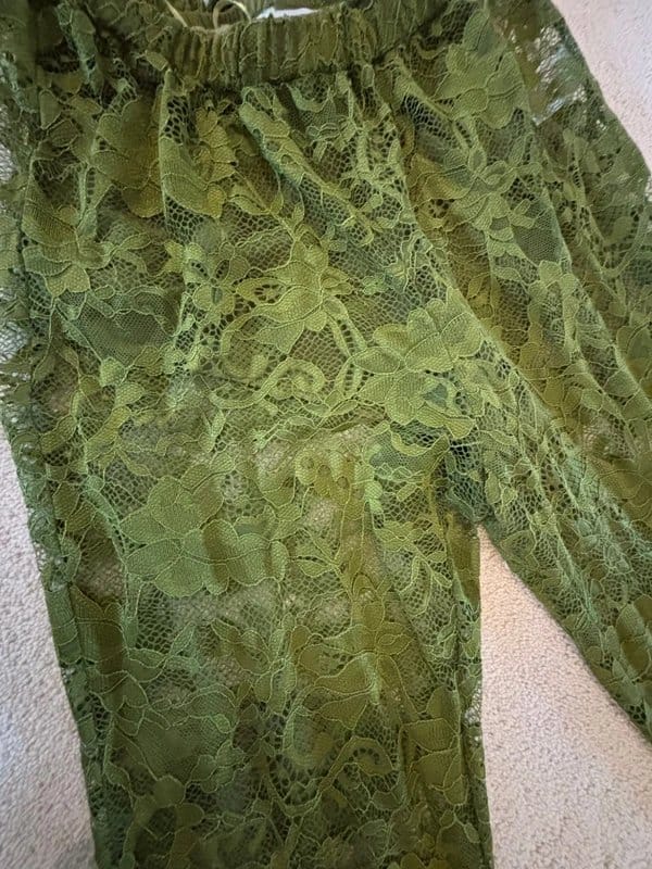 Never Fully Dressed Green Lace Trousers Size S