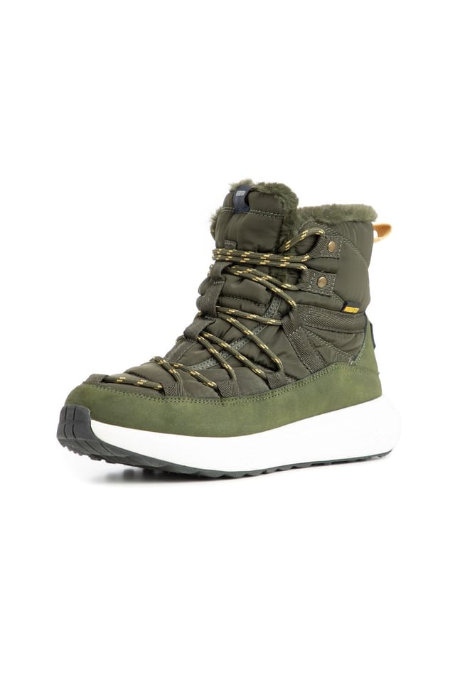 Weird Fish Weird Fish Women's Birch Faux Fur Lined Waterproof Walking Boot in Dark Green - 2