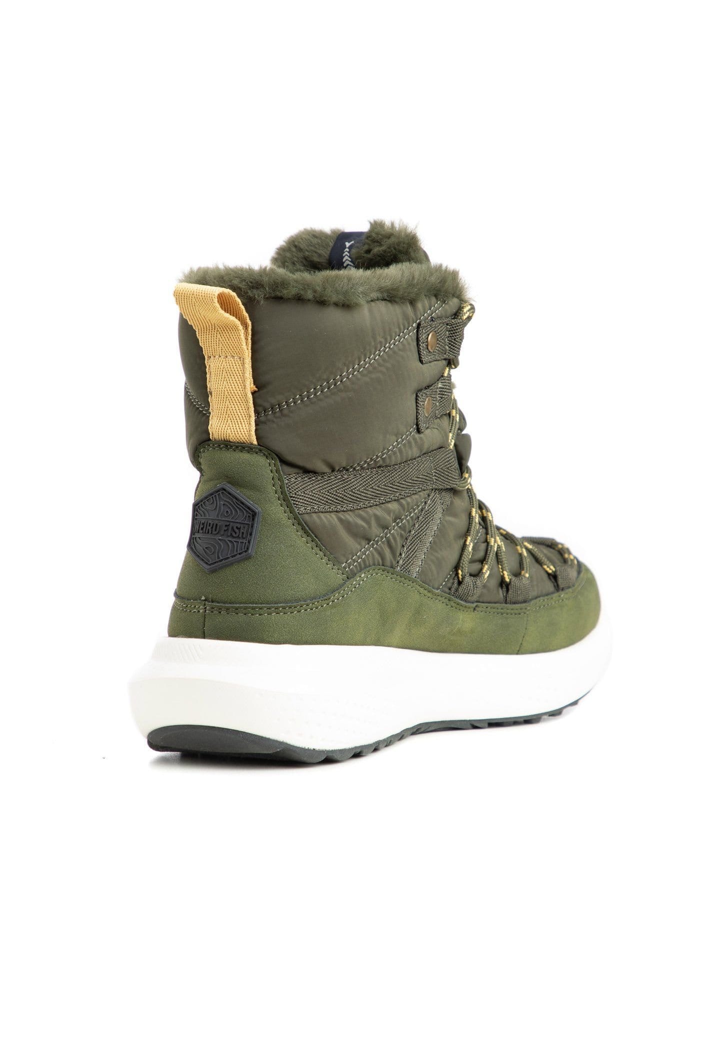 Weird Fish Weird Fish Women's Birch Faux Fur Lined Waterproof Walking Boot in Dark Green - 4