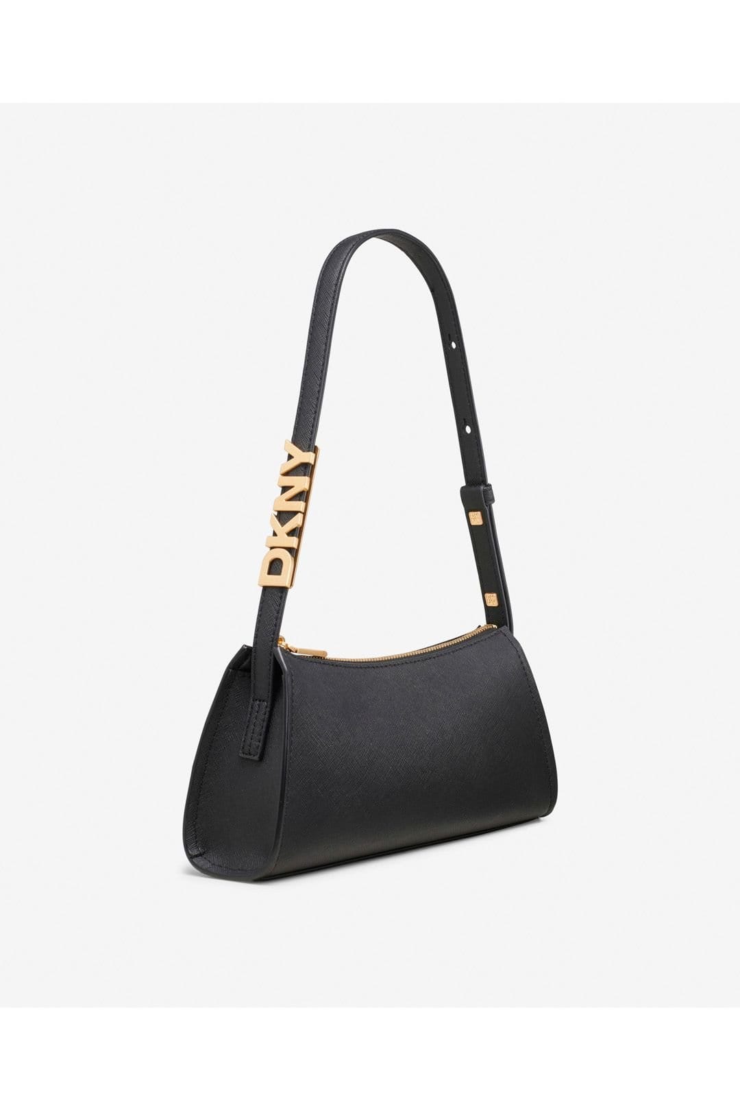 DKNY DKNY Women's Avril Zip Top Shoulder Bag Black Gold - 1