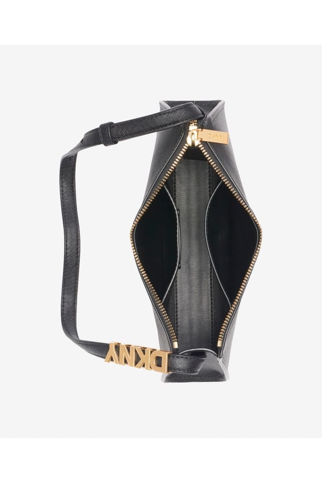 DKNY DKNY Women's Avril Zip Top Shoulder Bag Black Gold - 3