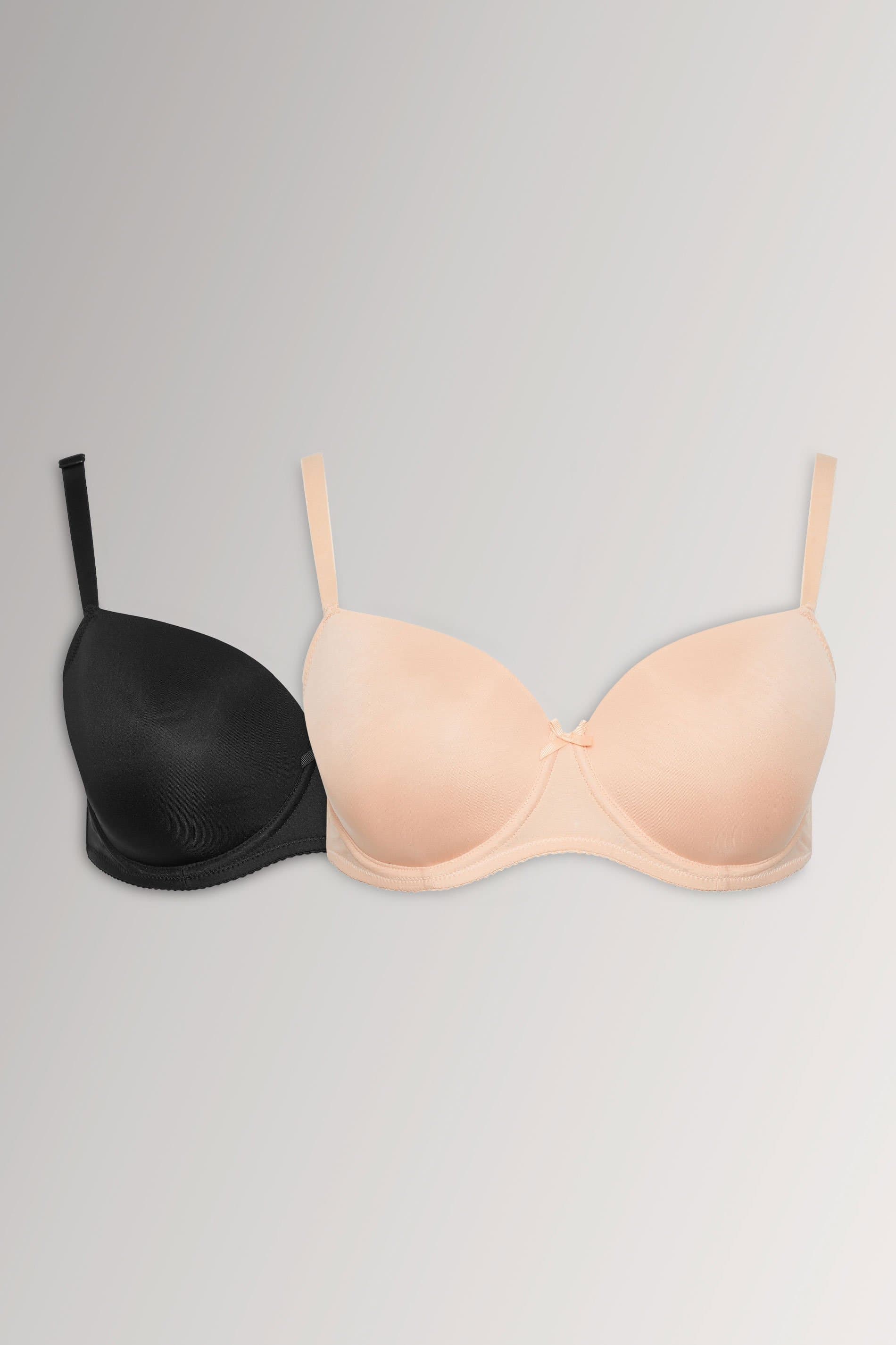 Yours 2 Pack Plus Size Black Tshirt Bras