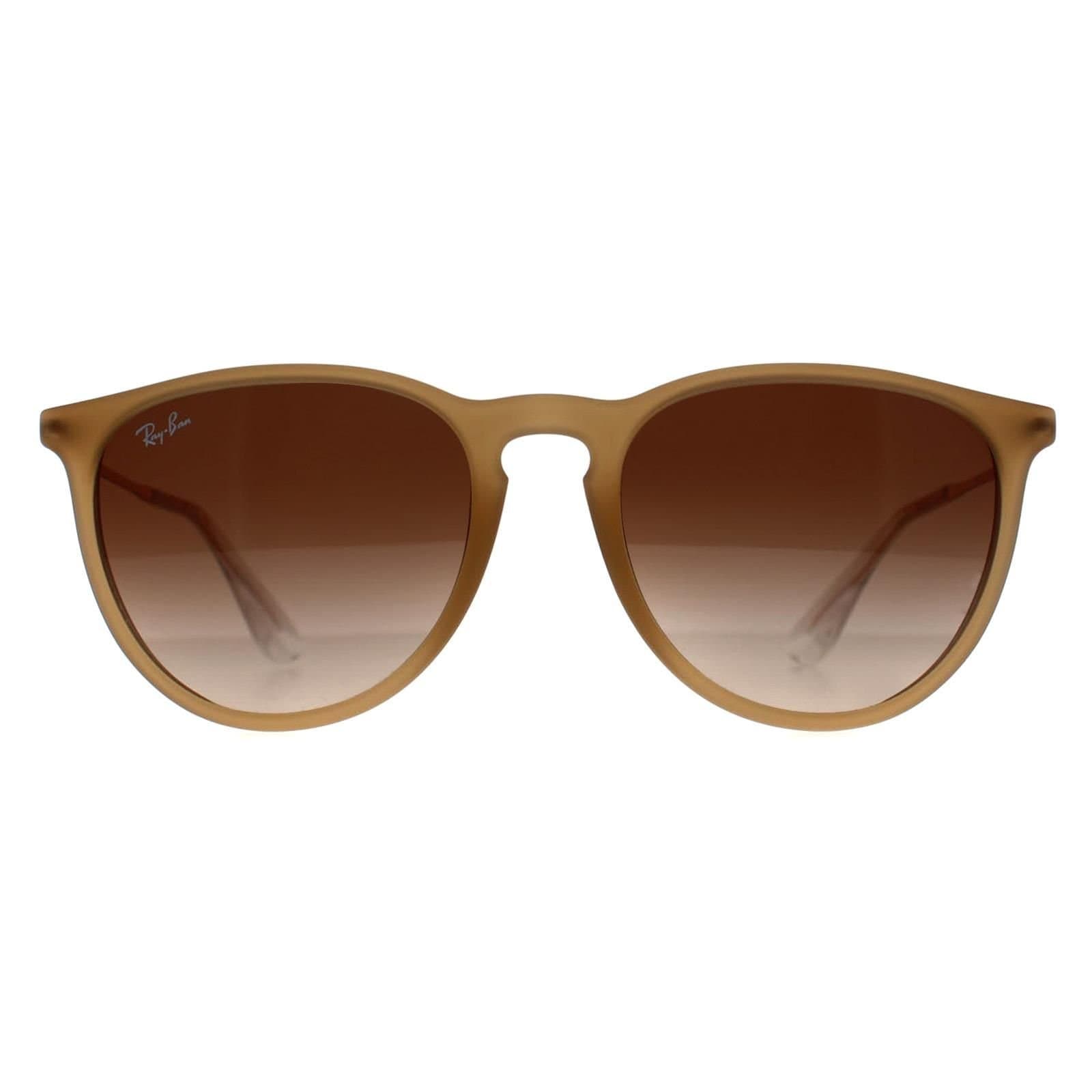 Ray-Ban Ray-Ban Women's Round Polished Rubber Beige Gradient Brown RB4171 Erika