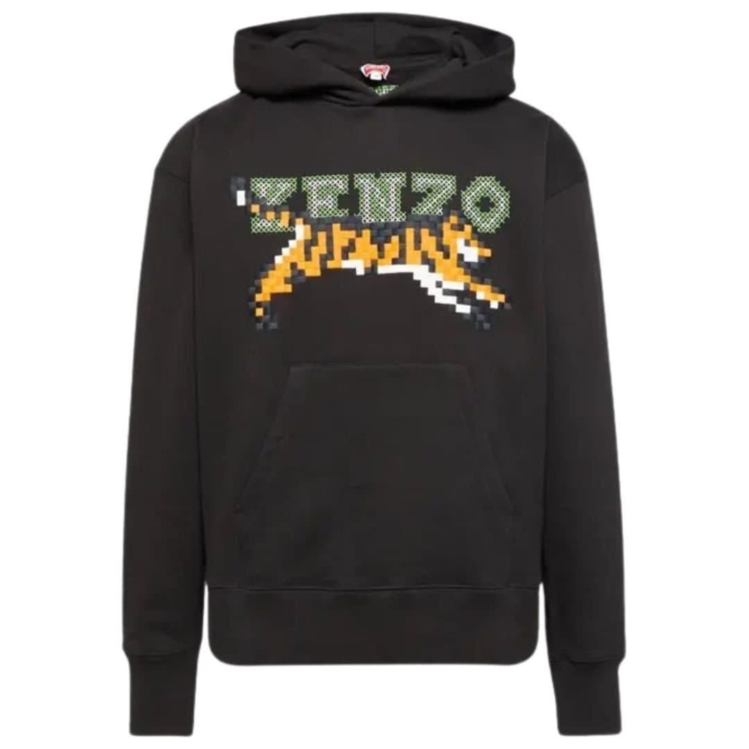 Kenzo Kenzo Men's Paris Digital Tiger Design Black Hoodie
