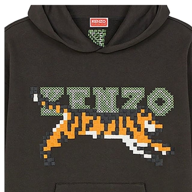 Kenzo Kenzo Men's Paris Digital Tiger Design Black Hoodie - 3