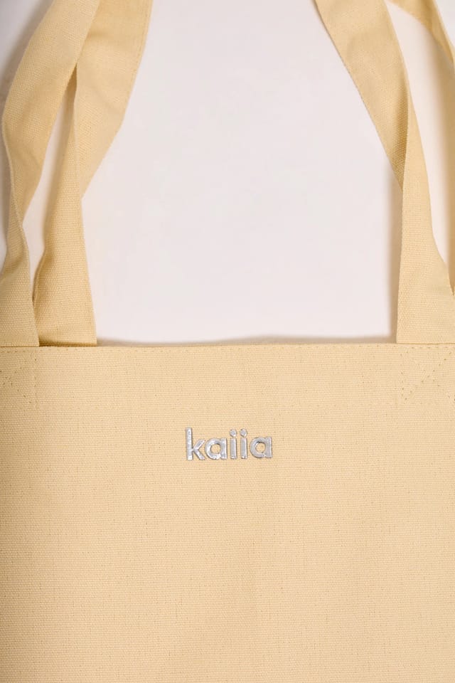 Kaiia Kaiia Chrome Logo Tote Bag Lemon - 2