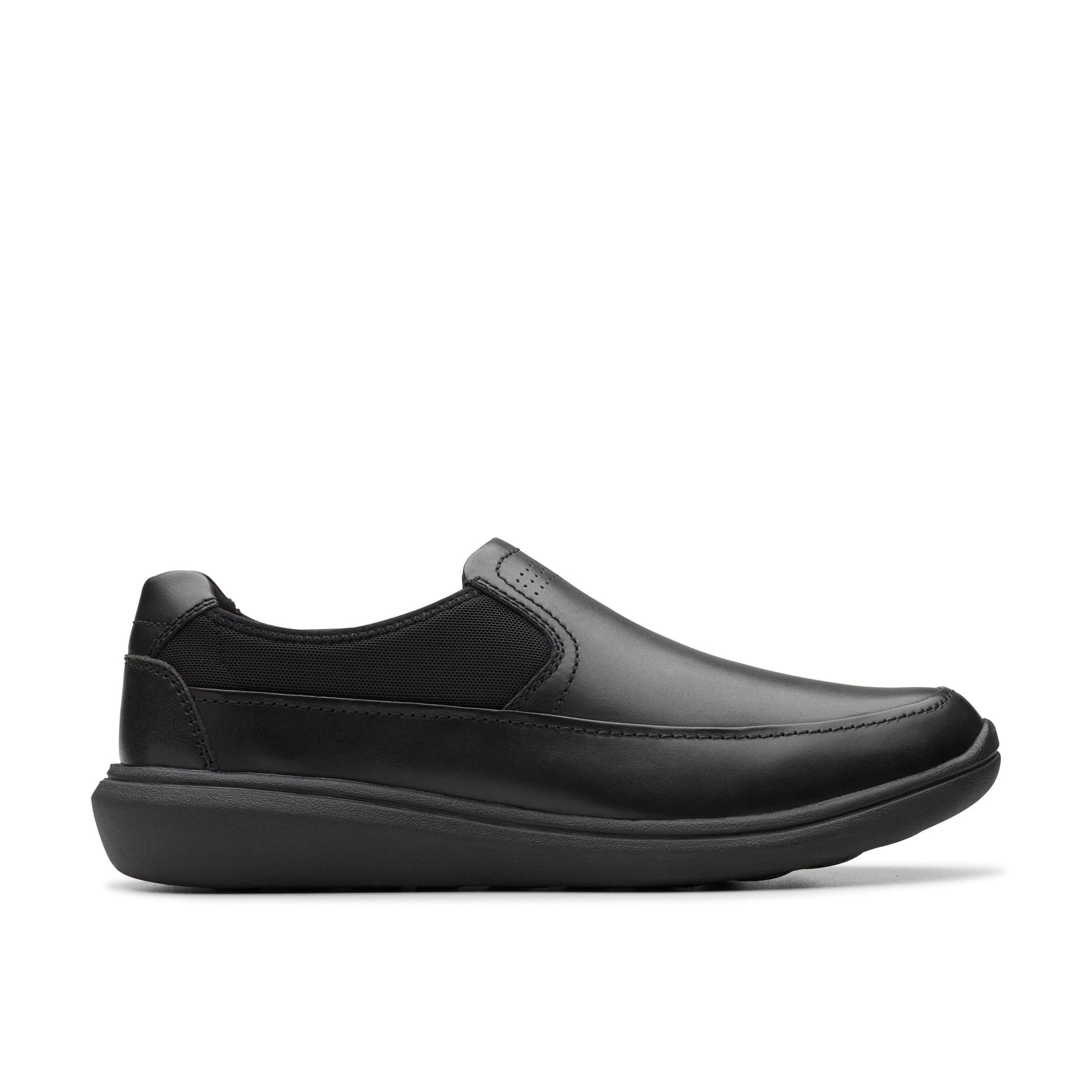Clarks Clarks Men's Watchet Step Black Leather Slip Ons