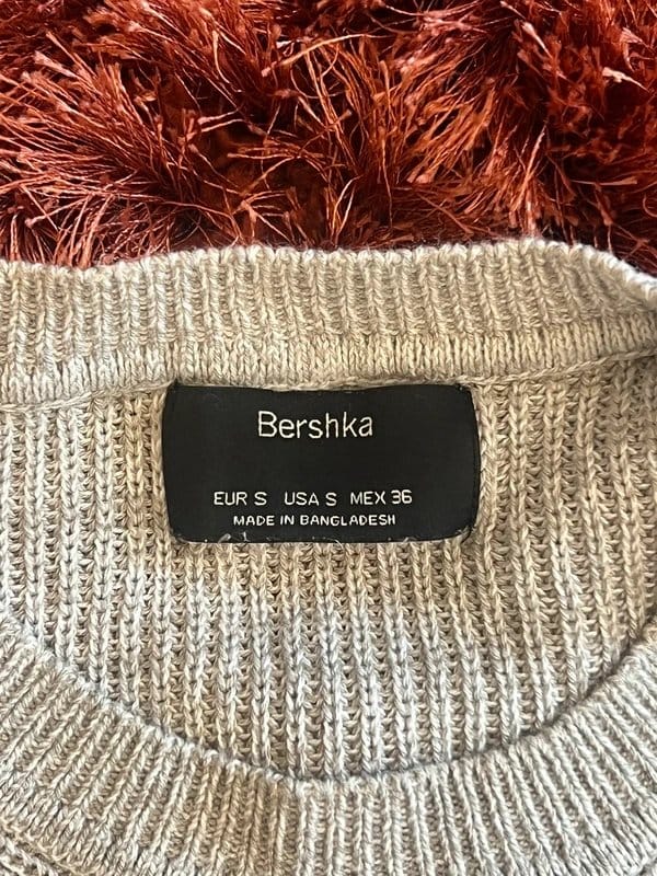 Bershka Light Grey Knit Jumper Size S