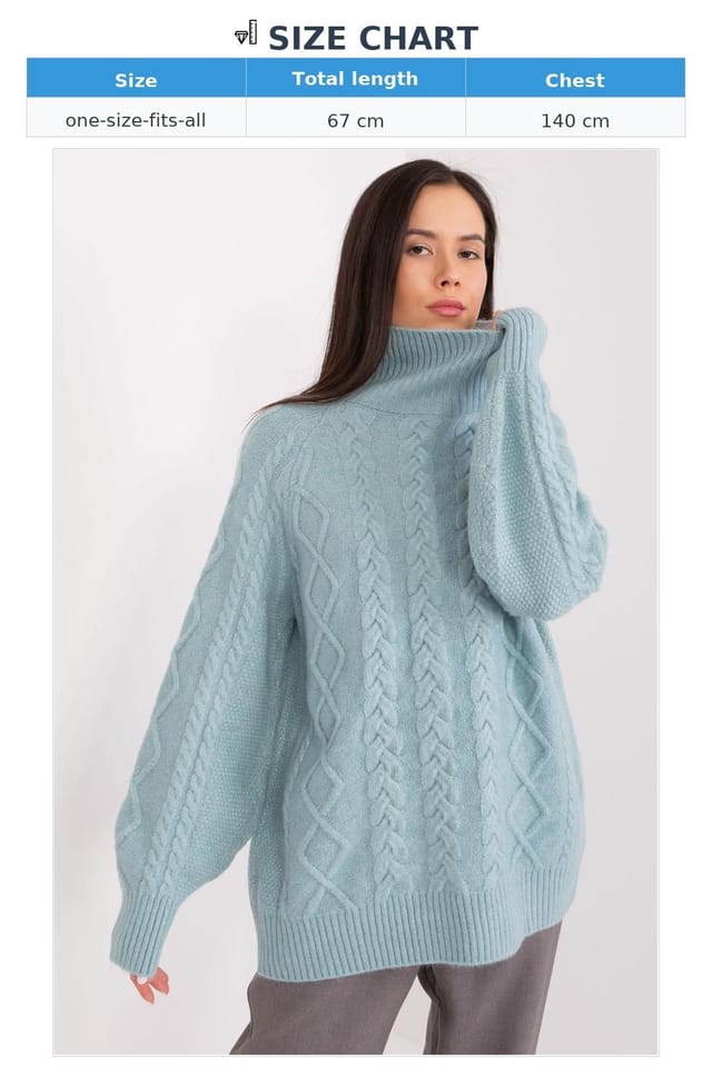 Love Lace Love Lace Women's Acrylic Plaid Turtleneck Sweater Long Sleeve Style 189222 in Mint - 3