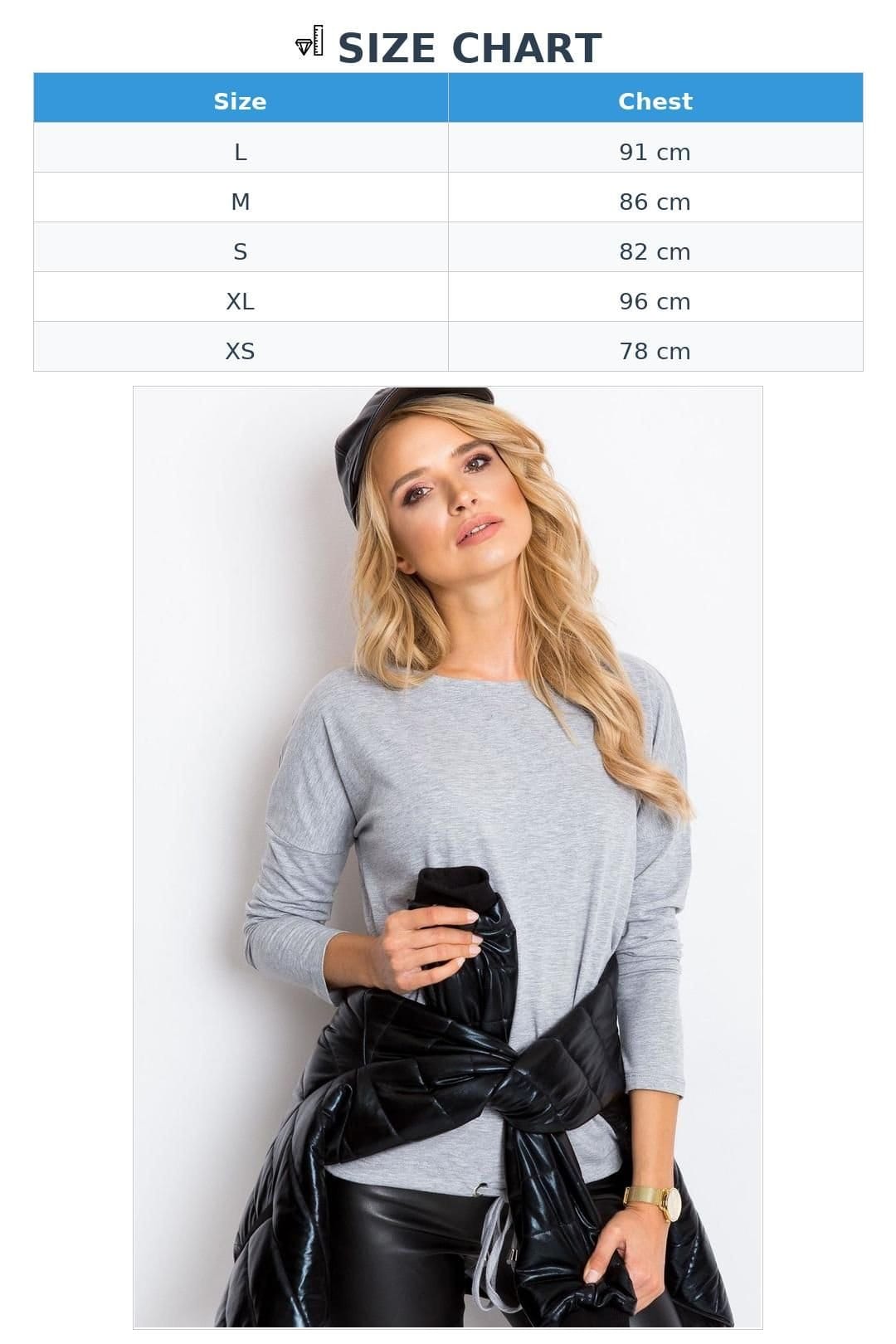 Love Lace Love Lace Women's Straight Cut Long Sleeve Blouse With Tie Hem in Grey - 4