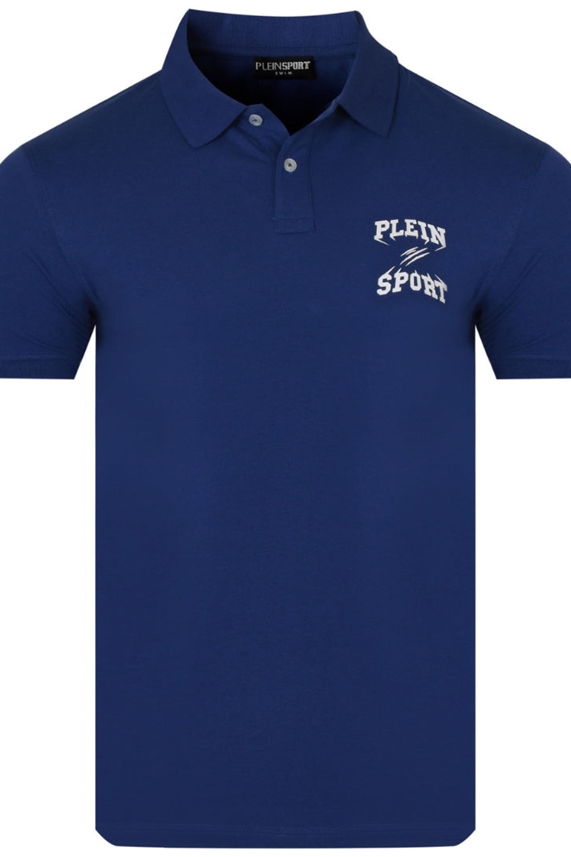 Plein Sport Plein Sport Men's Short Sleeve Button Closure Polo Shirt in Cobalt
