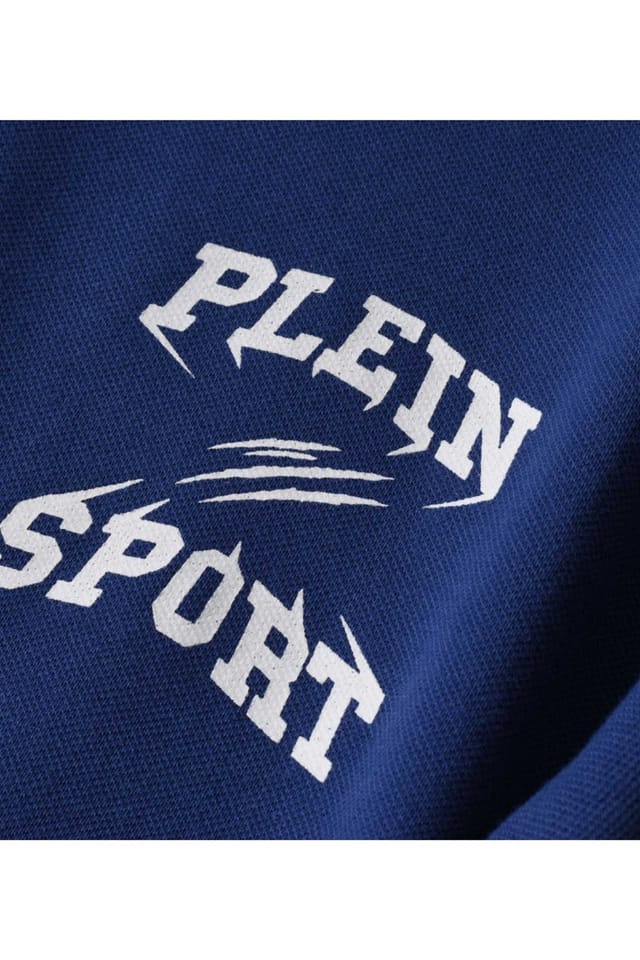 Plein Sport Plein Sport Men's Short Sleeve Button Closure Polo Shirt in Cobalt - 2