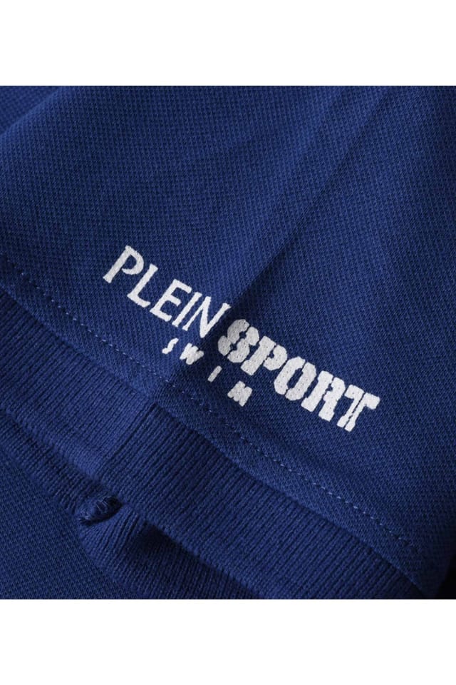 Plein Sport Plein Sport Men's Short Sleeve Button Closure Polo Shirt in Cobalt - 3