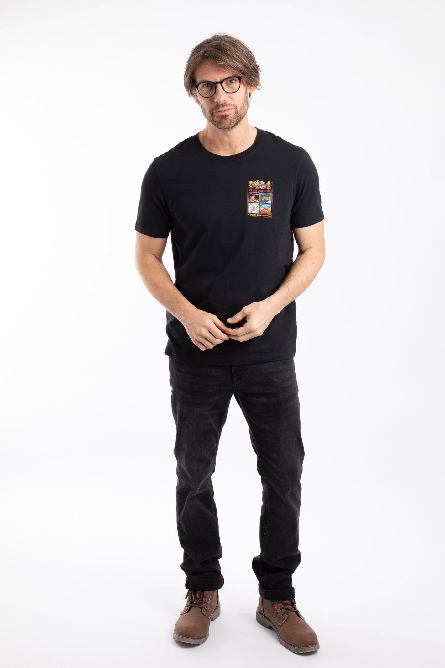 Weird Fish Weird Fish Men's Chili Kippers Artist T-Shirt in Black - 4