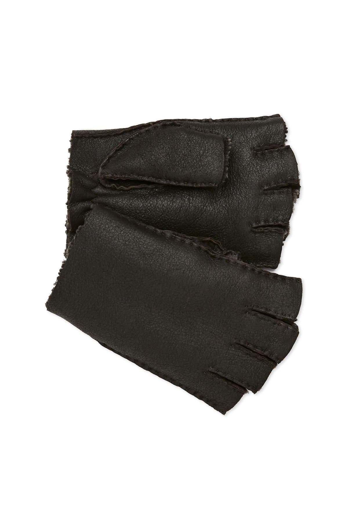 Celtic & Co Celtic & Co Dark Grey Sheepskin Fingerless Gloves
