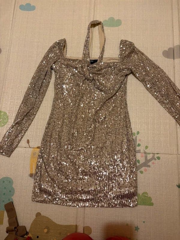 ASOS Sequin dress in gold from Asos Luxe size 10