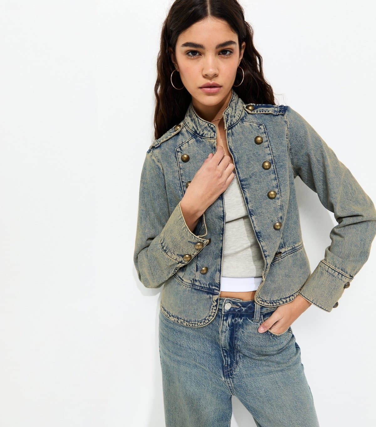 New Look New Look Blue Drummer Style Denim Jacket