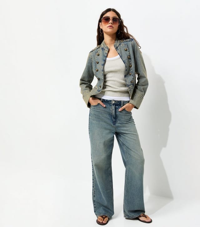 New Look Women's Blue Drummer Style Denim Jacket New Look - 3