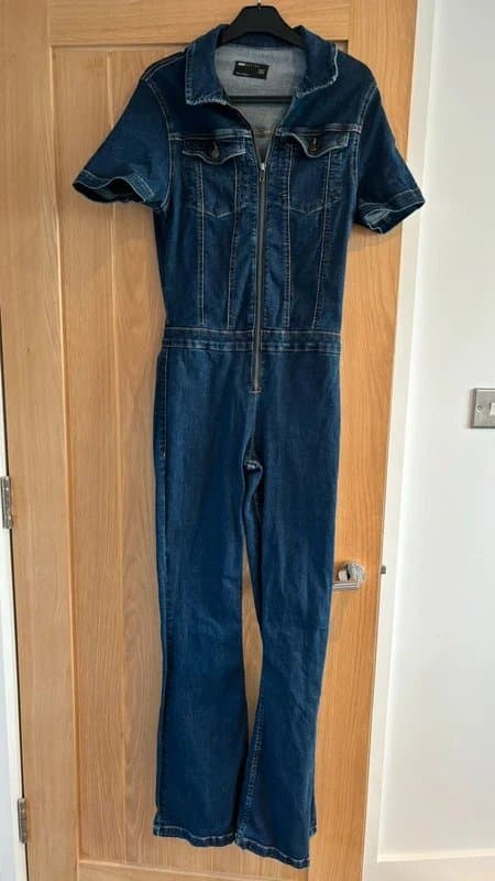 ASOS Design Asos Dark denim flared jumpsuit