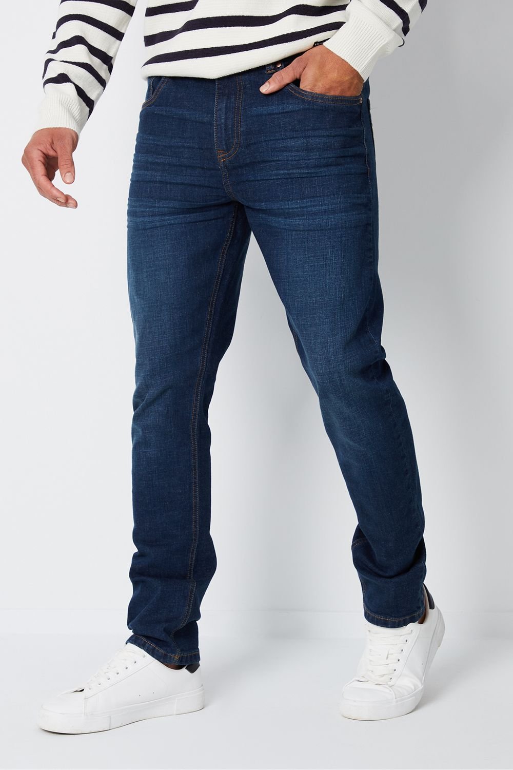 Threadbare Threadbare Men's 'Islington' Slim Fit Jeans With Stretch in Mid Blue - 3