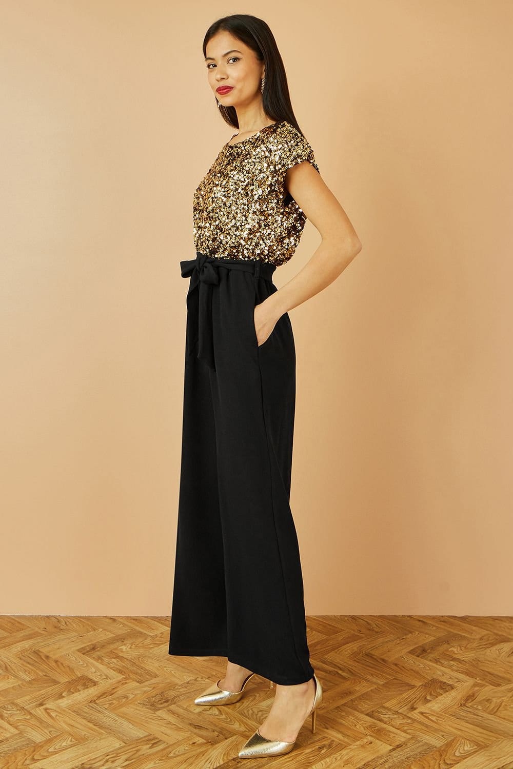 Yumi Yumi Women's Multi-Coloured Sequin Top Stretch Jumpsuit - 4