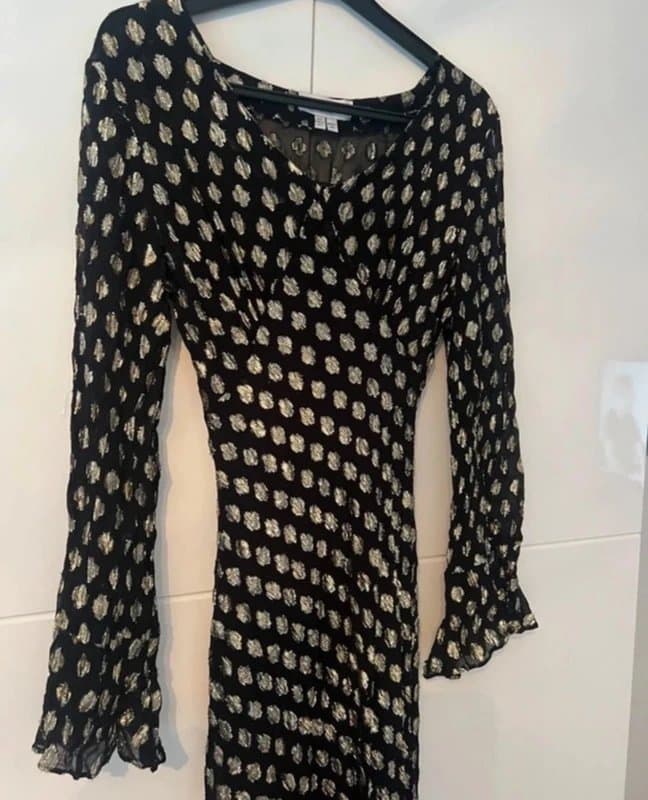 Never Fully Dressed Never Fully Dressed sparkle ruffle midaxi dress in black