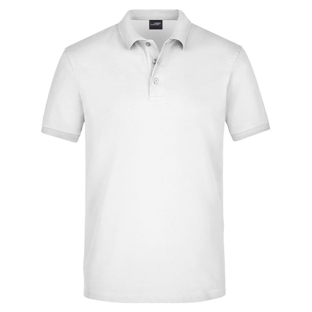 James and Nicholson James and Nicholson Men's Piqué Elasticated Polo Shirt in White