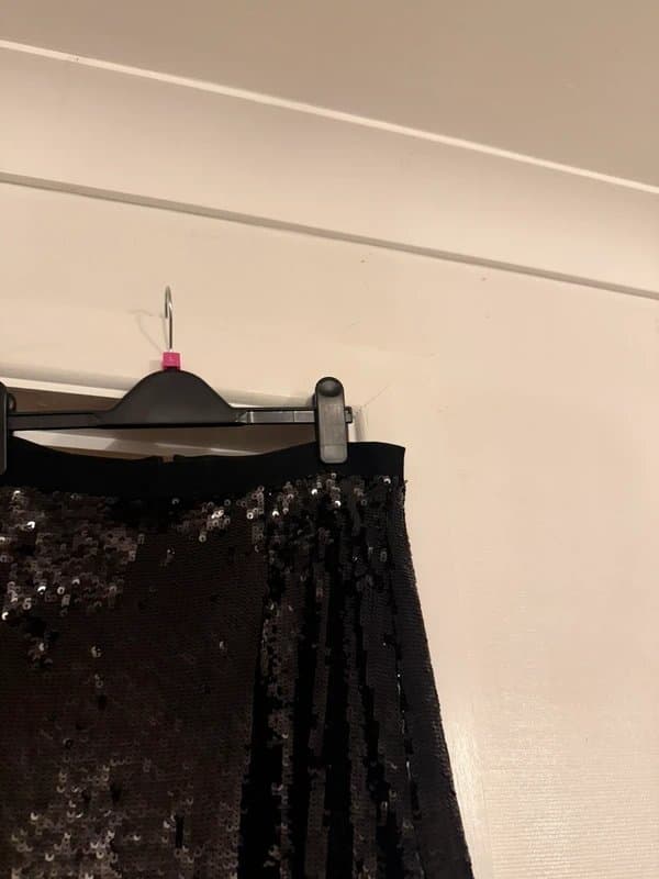John Lewis John Lewis Black Sequin Embellished Slip Midi Skirt UK 12