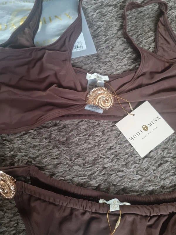 Moda Minx Moda Minx coffee snail shell bikini set mixed size XL/XXL