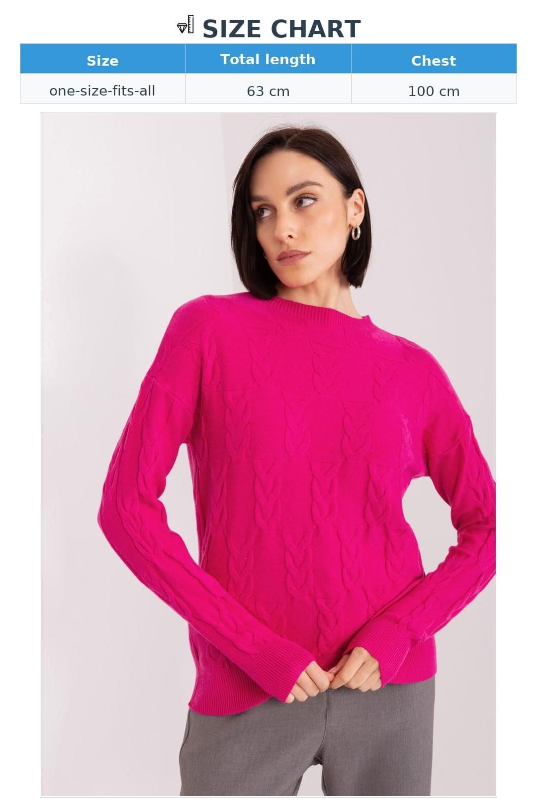 Love Lace Love Lace Women's Textured Round Neck Overhead Sweater in Pink - 4