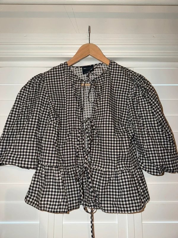 ASOS Design Chequered tie-front blouse - 1