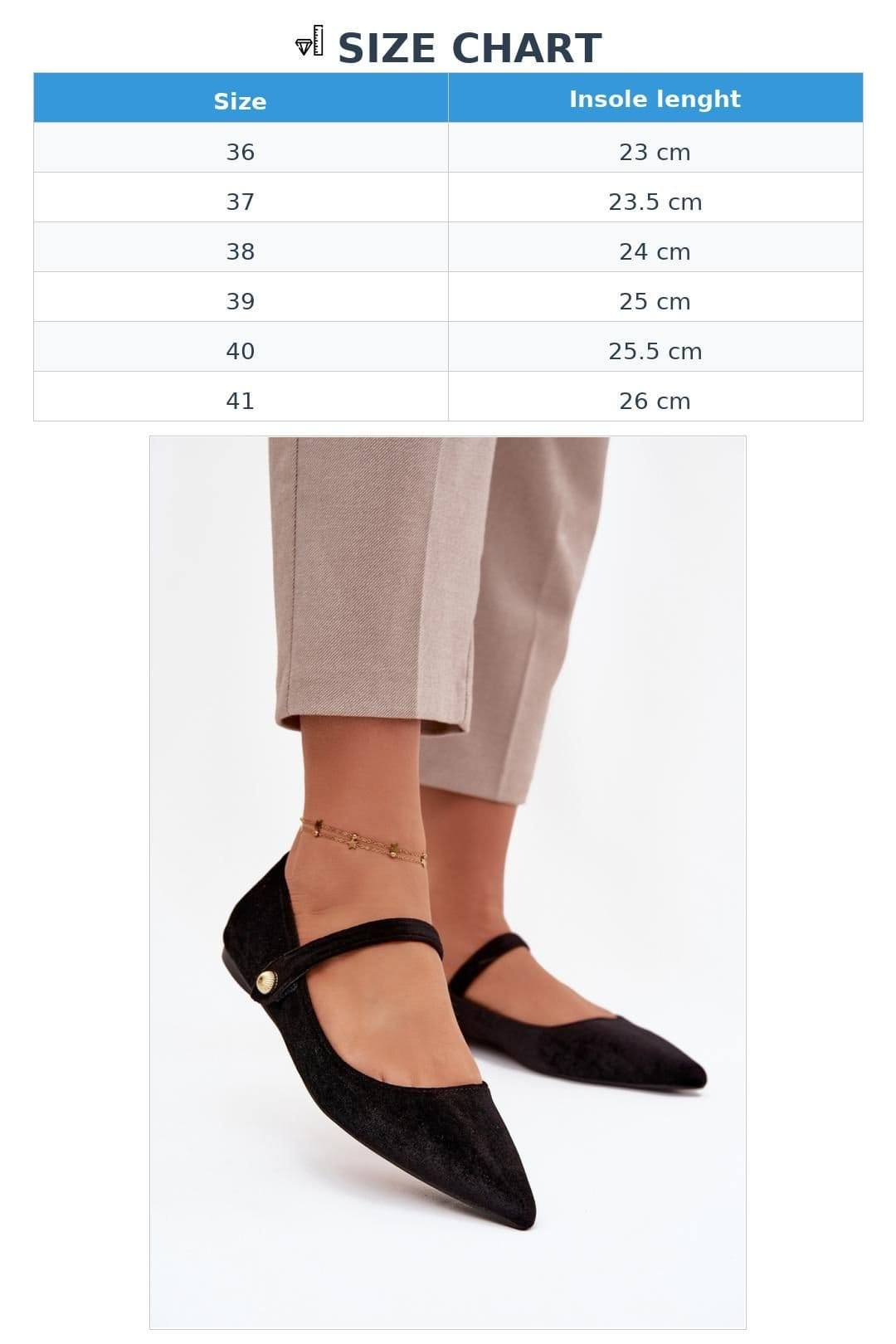 Love Lace Love Lace Women's Velvet Ballet Flats with Pointed Toe Strap & Velcro Gold in Black - 4