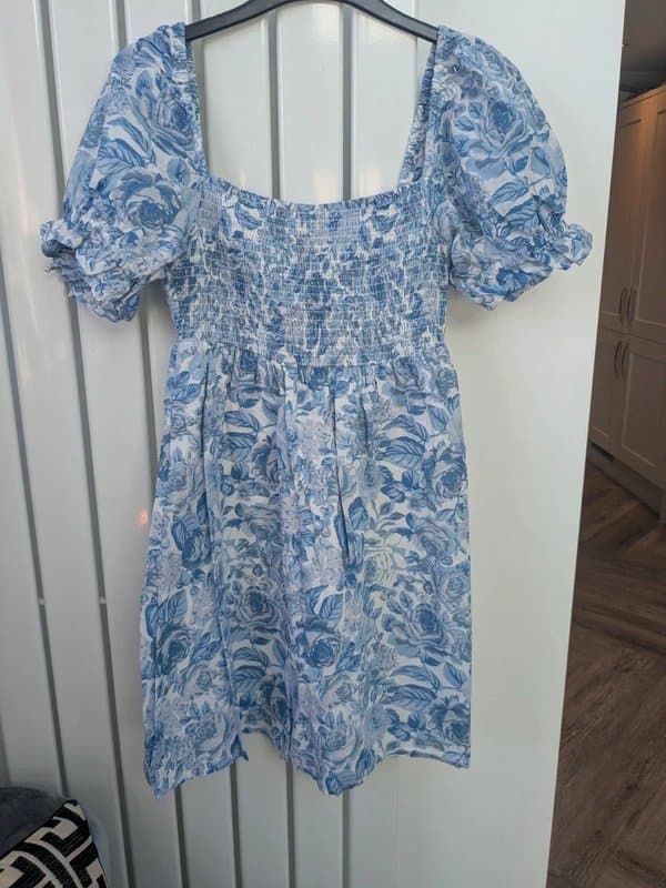 New Look Blue floral dress size 8