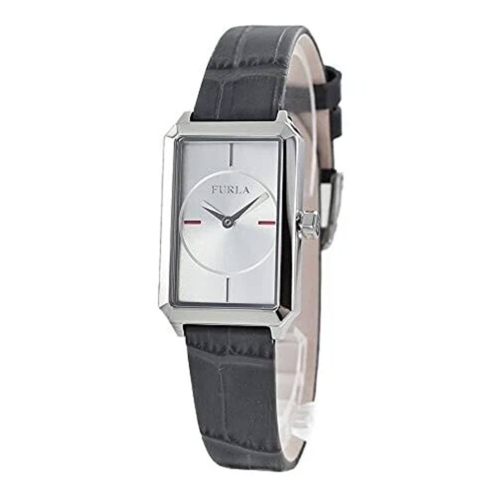 Furla Furla Women's Diana Silver Dial Calfskin Leather Watch in Dark Grey