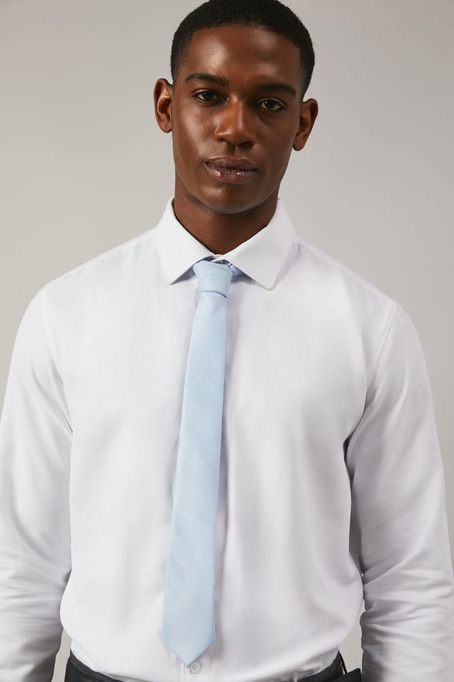 Burton Burton Men's Dusty Blue Textured Tie - 2