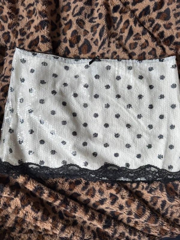 Bershka Polka dot sequin skirt