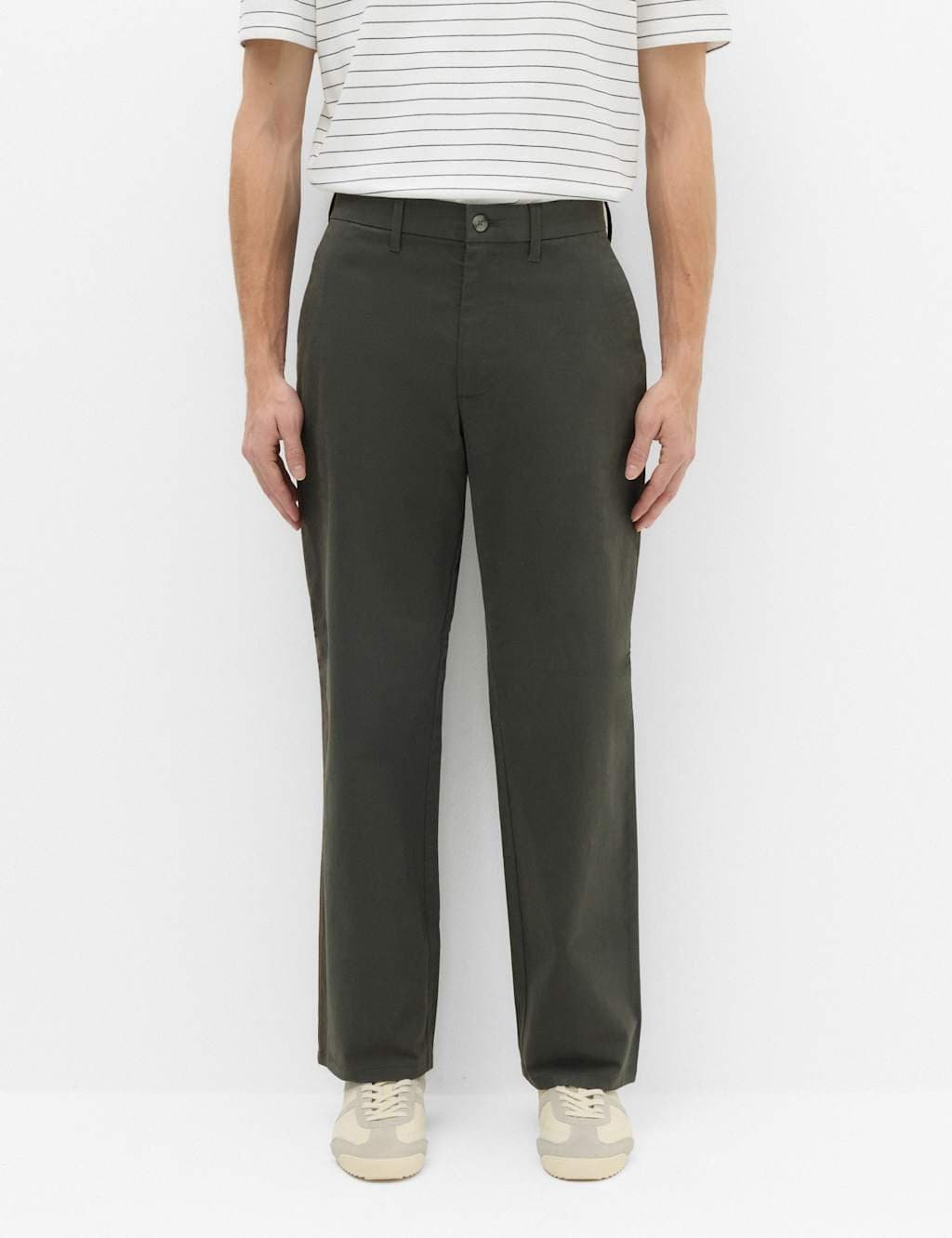Marks & Spencer M&S Loose Fit Stretch Chinos Dark Pewter